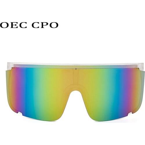 OEC CPO Men Women Goggle Sunglasses Women Oversized One piece Sun Glasses Men Shield Visor Windproof Glasses UV400 O651