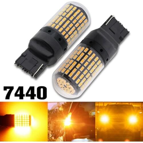 AU04 -2X 7440 Canbus Super Bright Error Free LED Bulb T20 W21W 144 SMD for Reverse Tail Turn Signal Light