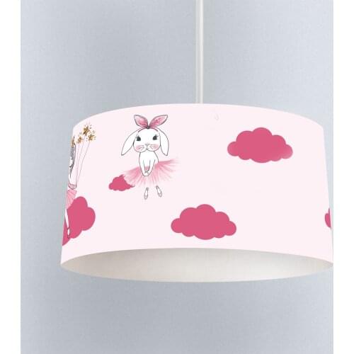 Lamp For Kids Bedrooms Light Chandelier for Living Room Childrens Room Pink Ballerina Girls Rabbit Pattern 295