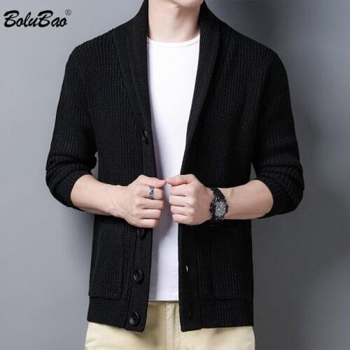 BOLUBAO Brand Men Fashion Sweaters Autumn Winter Mens Casual Sweatercoat Solid Color Slim Wild Cardigan Sweater Male