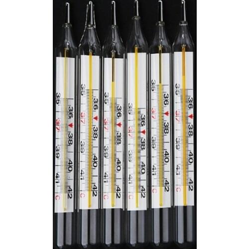 10/50PCS Mercury Glass Thermometer Large Screen Clinical Medical Temperature Household Health Monitors Health Care Thermometers