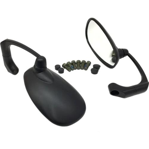 Universal Black 8mm 10mm Oval Bar End Rearview Side Mirrors Motorcycle For Honda Suzuki Kawasaki Yamaha Scooter Offroad Touring
