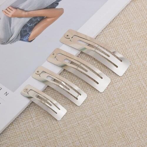 1pc Square Metal Kid Silver Diy Silver Hair Clips Girls Girl Hair Claw Barrette Pin For Womens Hairgrips Bb Clips Tool