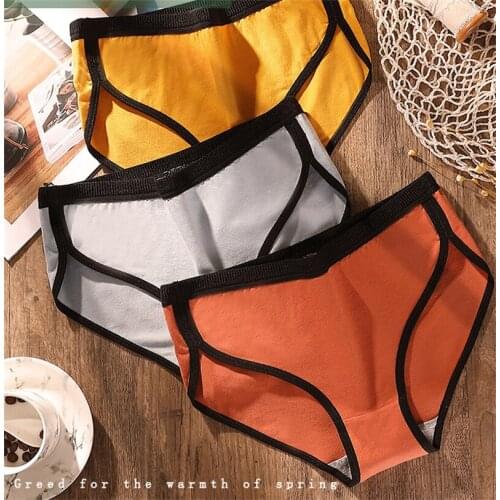 Plus Size Cotton Panties Patchwork Underwear Women Mid Waist Briefs M -4XL Graphene Comfortable Sports Style