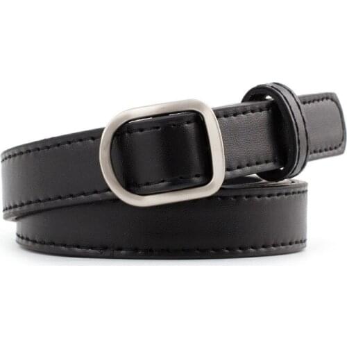 AWAYTR Fashion Girls Belts Arch Buckle Without Pin Belt Solid Color Matte Leather Metal Buckle Womens Casual Pants Belt