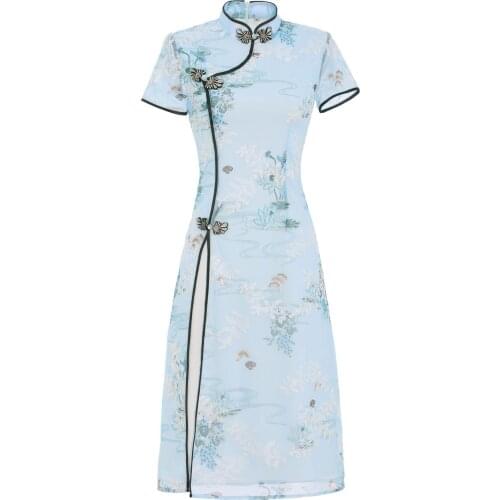 Woman Retro Traditional Chinese Style Chengsam Dress Black Sexy Velvet Festival Elegant Qipao