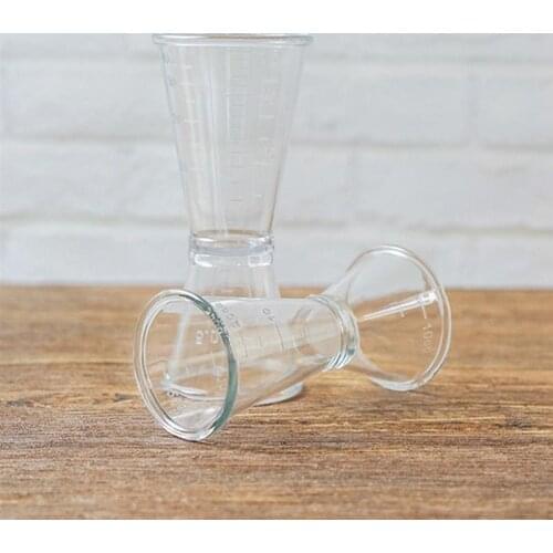 1PCS Cocktail Jigger Clear Plastic Double Professional Bar Jigger Measuring Jigger Cocktail Shaker Measure Cup Kitchen Bar Tool
