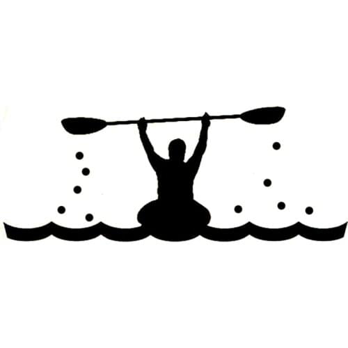 17.9CM*7CM Fashion Kayak Sports Silhouette Water Activities Vinyl Car Sticker S9-0331