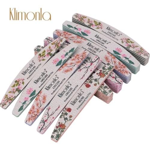 25Pcs/Lot Boat Shape Nail File 80/100/150/180/240 Grit Flower Sandpaper Sanding Block Gel Polish Pedicure Tool File Supplier