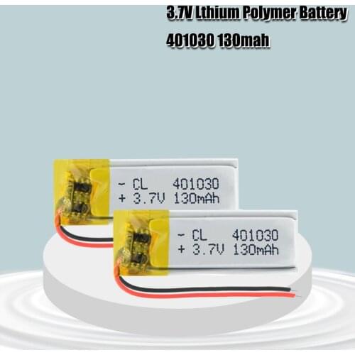 3.7V Lipo cells 401030 130mah Lithium Polymer Rechargeable Battery For MP3 MP4 GPS Bluetooth headset Hearing aid selfie stick