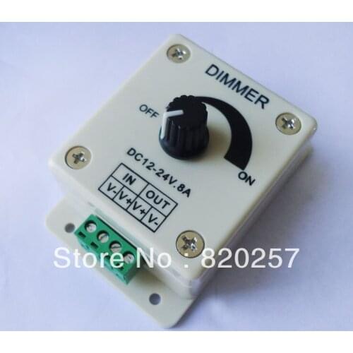 Free Shipping 3pcs Lot Simple One Channel Dimmer Controller 12V-24V 8A
