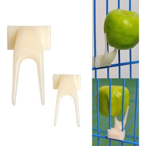 3Pcs Bird Feeder Parrot Fruit Fork Pet Bird Plastic Food Holder Feeding on Cage For Hamster Rat Convenient Feeder