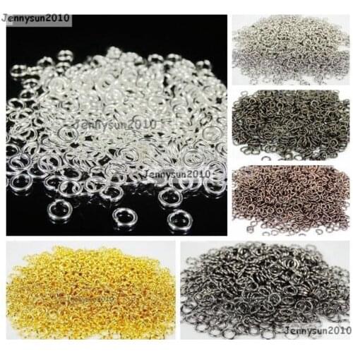 4mm Wholesale Silver Gold Pewter Gunmetal Bronze Copper Plated Open Split Jump Rings Connectors Jewelry Findings 5000Pcs/Pack