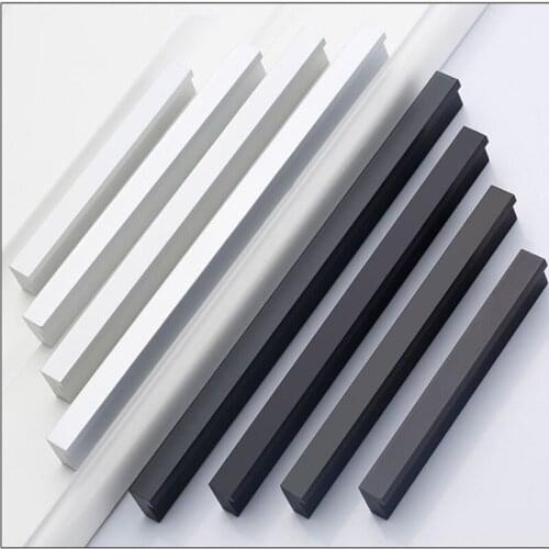 4 Pcs Modern Aluminum Alloy Wardrobe Handles and Knobs Cabinet Kitchen Door Cabinet Drawer Handle Lengthening Furniture Hardware