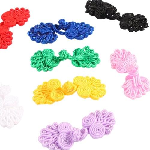 5 Pcs Multicolor Chinese Knot Buckle Handmade Knitted Buttons For Costume Han Tang Suit Sewing Accessories