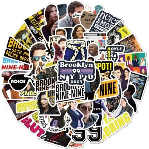 50PCS TV Series Brooklyn Nine-Nine Stickers for DIY Stationery Decal Pegatina Motorcycle Skateboard Laptop Guitar Sticker