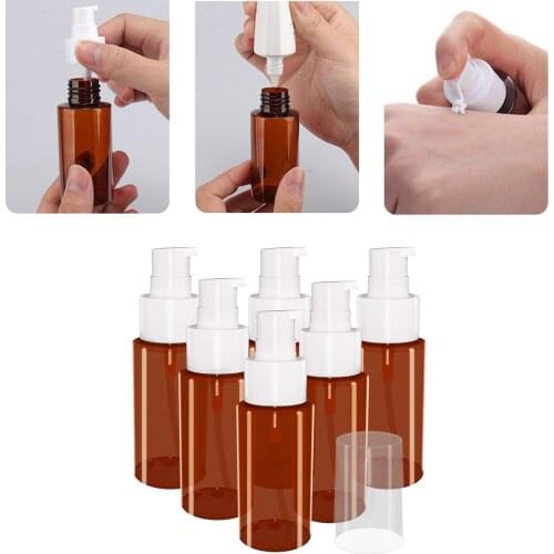 6pcs Portable 60ml Refillable Empty Bottles Lotion Containers Small New Shampoo Travel Bottles With Lids Pump lotion containers