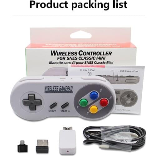 AOLION Colorful 2 Reciever Wireless 2.4G Game Controller Joypad Joystick Controller for SNES for Classic MINI PC Windows Switch