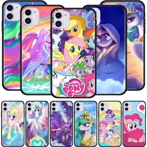 My Little Pony Case for Apple iPhone 11 Pro Max XS X XR 7 8 6 6S Plus 5 5S SE 2020 Black Soft Phone Cover Caso