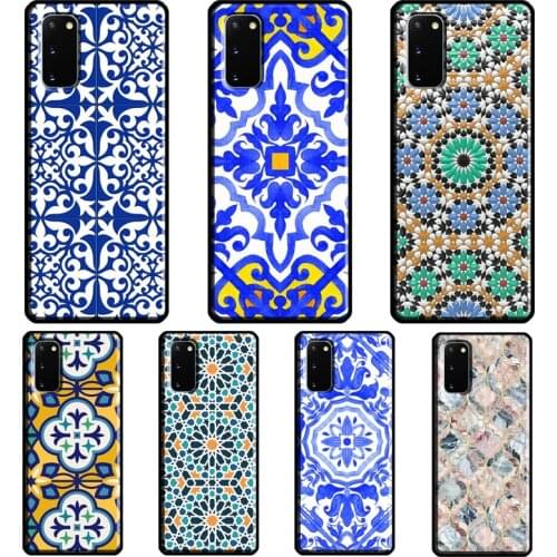 Moroccan Tile Case For Samsung Galaxy S21 S20 FE Note20 Ultra Note 9 10 S8 S9 S10 Plus Soft Cover Shell