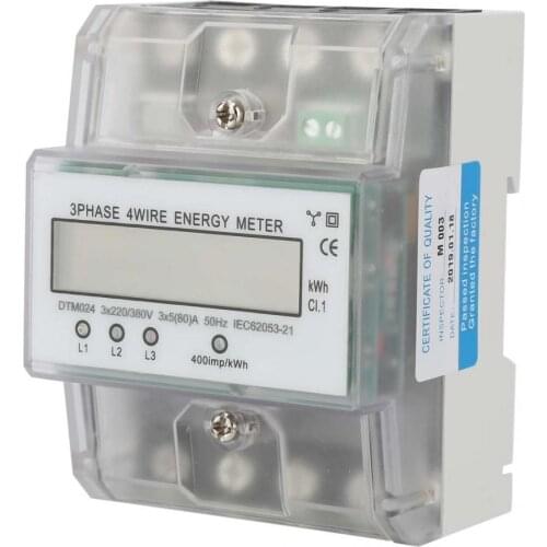 220/380V 5-80A Energy Consumption Digital Electric Power Meter 3 Phase 4P KWh Meter with LCD Power Meter
