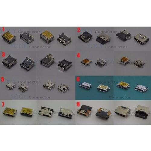 16 Models Female HDMI connector + 4 Models micro mini HDMI socket port, fit for laptop, mobile phone and tablet