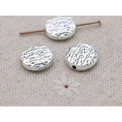 10pcs/lot Antique Silver Plated Round Loose Spacer Beads for Jewelry Making Bracelet DIY Findings 12mm