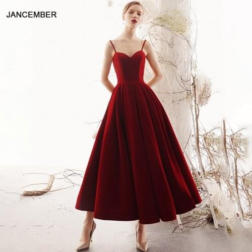 LDR06 Red 2021 Evening Dress Engagement Strap Backless Banquet Toast Dress Frill Elegant Party Dress выпускное платье