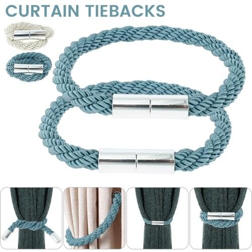 1 pcs Magnetic Curtain Tiebacks Modern Simple Style Drape Tie Backs Weave Rope Holdbacks Decorative Curtain Holder for Window