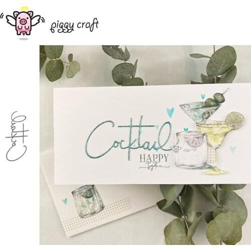 Piggy Craft metal cutting dies cut die mold Cocktail letter Scrapbook paper craft knife mould blade punch stencils dies