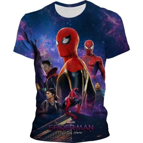 Marvel Men Clothes 2021 New Summer Spiderman 3D Print Short Sleeve T-shirt Casual Breathable Funny T Shirts Tops Plus Size