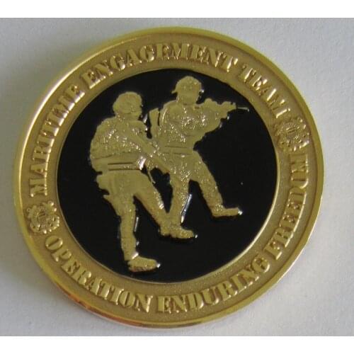 Soft Enamel Die Casting Metal Anchor Challenge Coins for Military