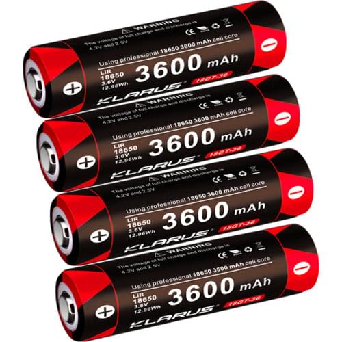 Original KLARUS 3600mAh Li-ion Cell Rechargeable 18650 Battery for Portable LED Flashlight ,Multiple Protection