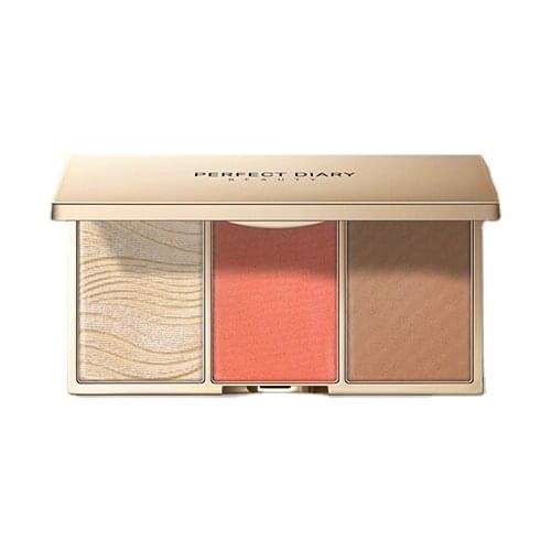 Zq PERFECT DIARY Stereo Light Sense Repair Highlight Blush Shadow Makeup Palette Affordable Student