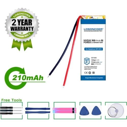 210mah 301030 Rechargeable Lithium Polymer Battery for QCY Q8 J02 Bluetooth Headset Smart Watch Camera GPS Toys Lipo Cells