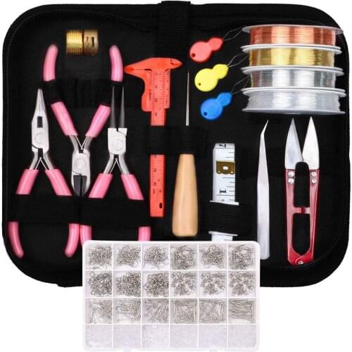 Jewelry Making Tool Kit, Adult Earring DIY Supplies Kit, Cutting Pliers, Tweezers, Open Jump Ring, Round Nose Pliers Tool Kit