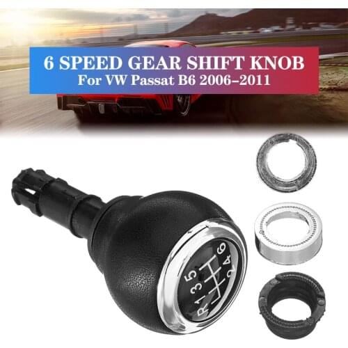 Car 6 Speed Gear Shift Knob Gear Stick Lever Shifter Head For VW Passat B6 2006-2011