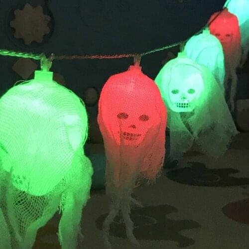 Halloween Led Light String Ghost Skull Color Lighting Lamp Festival Mood Horror Atmosphere Layout Room Scare Prop Decor