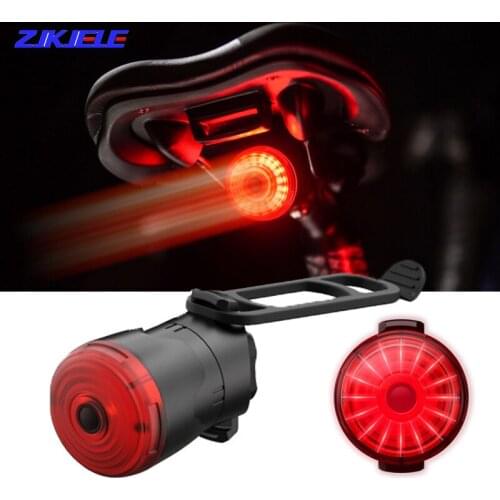 Smart LED Bicycle Light Rear Back Road Brake Light Safety Signal USB Rechargeable Cycling Lamp Latern Flash Taillight for Bike