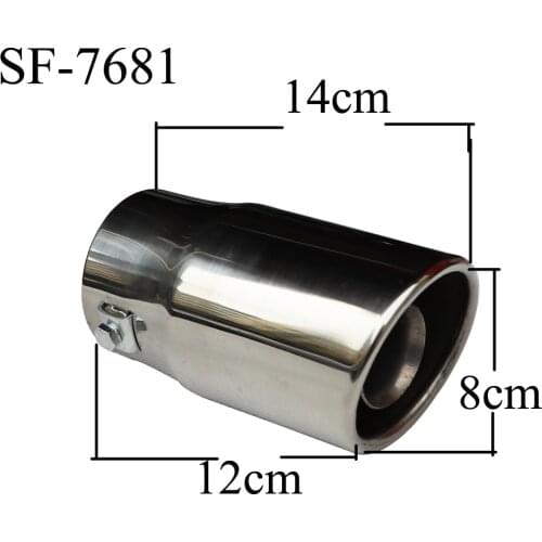 1Pc Universal Stainless Steel Round Car Rear Round Exhaust Pipe Tail Throat Muffler Tip Replacement Car Accessories