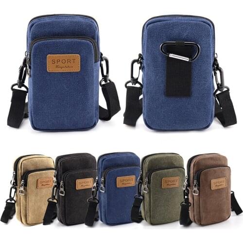 Universal Waterproof Multifunctional Canvas phone bag Shoulder Bag Man Handbag Casual Crossbody Bag Waist Fanny Pack for Men
