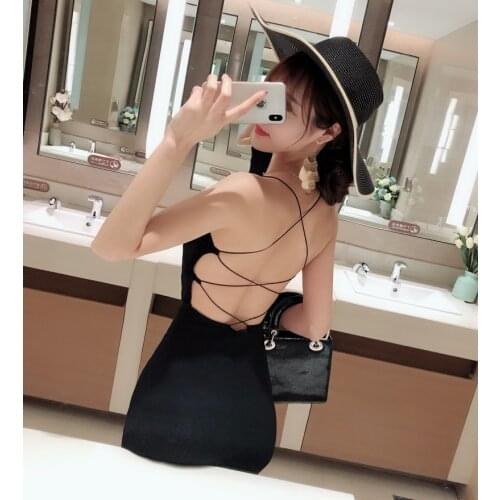 Women Sleeveless Bodycon Dress Harajuku Casual Mini Dress Sexy Dresses 2019 Korean Style Black Spaghetti Strap Bandage Vestidos