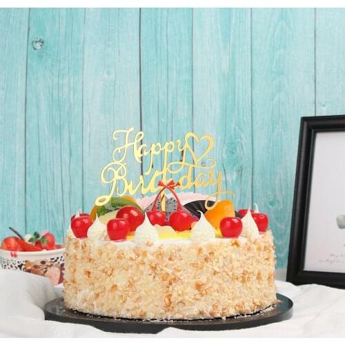 Gold Acrylic Letter Number Cake Topper Hello 21 30 40 50 60 Hand Writing Cake Toppers Happy Birthday Party Decoration Cake Picks