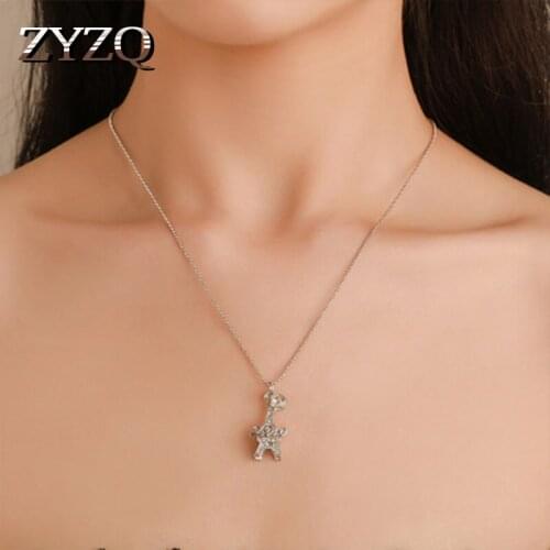 ZYZQ Statement Choker Chain Necklace Tower Shaped Pendant Design Elegant Silver Plated Women Daily Accessories Wholesale Lots