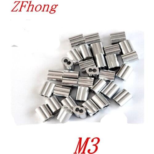 200PCS M3 3mm 8 shape Aluminum Ferrules Wire Rope Aluminum Ferrules Crimping Sleeves clamps Clip Swage Trap Barrel Fitting