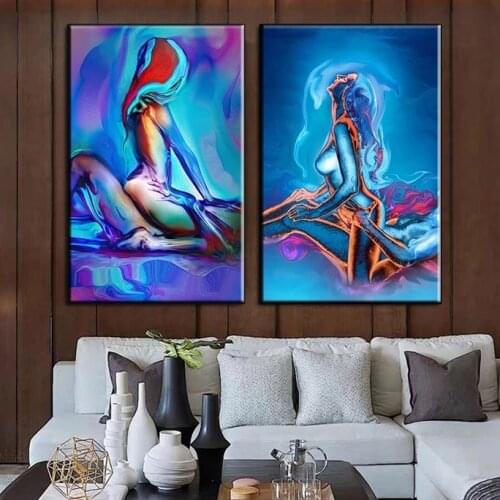 Abstract Nude Woman and Man Sexy Body Art Prints and Poster Modern Figure Canvas Painting Wall Arthome Decoration Cuadros