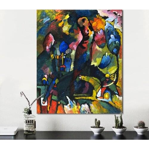 Abstract Wall Art Pictures For Living Room Home Decor Handmade Oil Painting Canvas Art Picture with an Archer Wassily Kandinsky