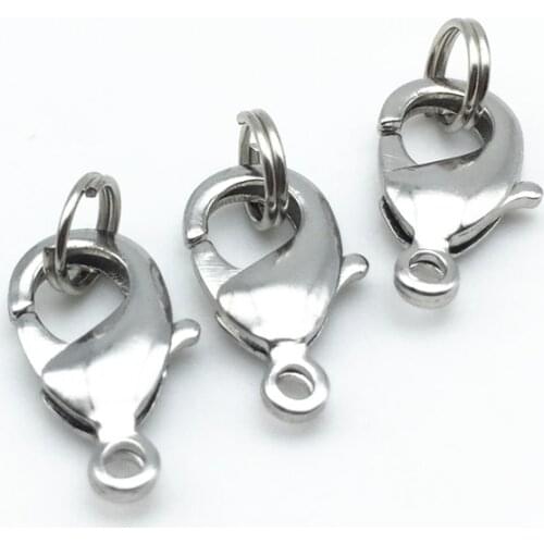 BEADZTALK 8x16MM Nickel Free Copper Brass Lobster Clasp Jewelry Findings Split Ring For DIY Making Neklaces Bracelets