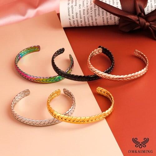 Stainless Steel Leaf Shape Bracelet for Men and Women, Daily Wear Bracelet, Factory Outlet 8mm Wide