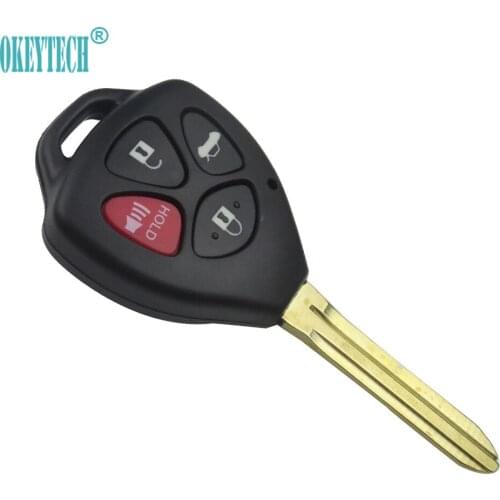 OkeyTech New Uncut Blade 3+1 Buttons Blank Car Remote Key Case Shell Fob For Toyota Camry Avalon Corolla Matrix RAV4 Venza Yaris